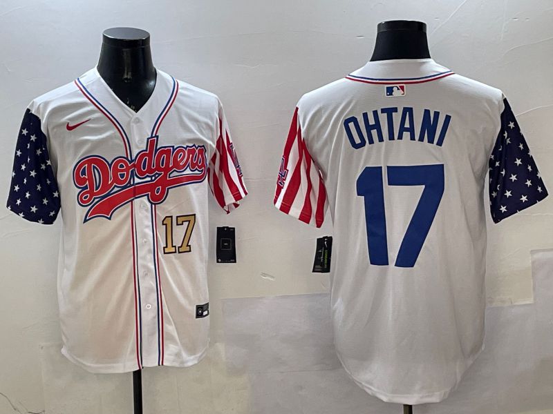 Men Los Angeles Dodgers #17 Ohtani White a generation of national flags Joint name 2025 Nike MLB Jersey style 20->los angeles dodgers->MLB Jersey